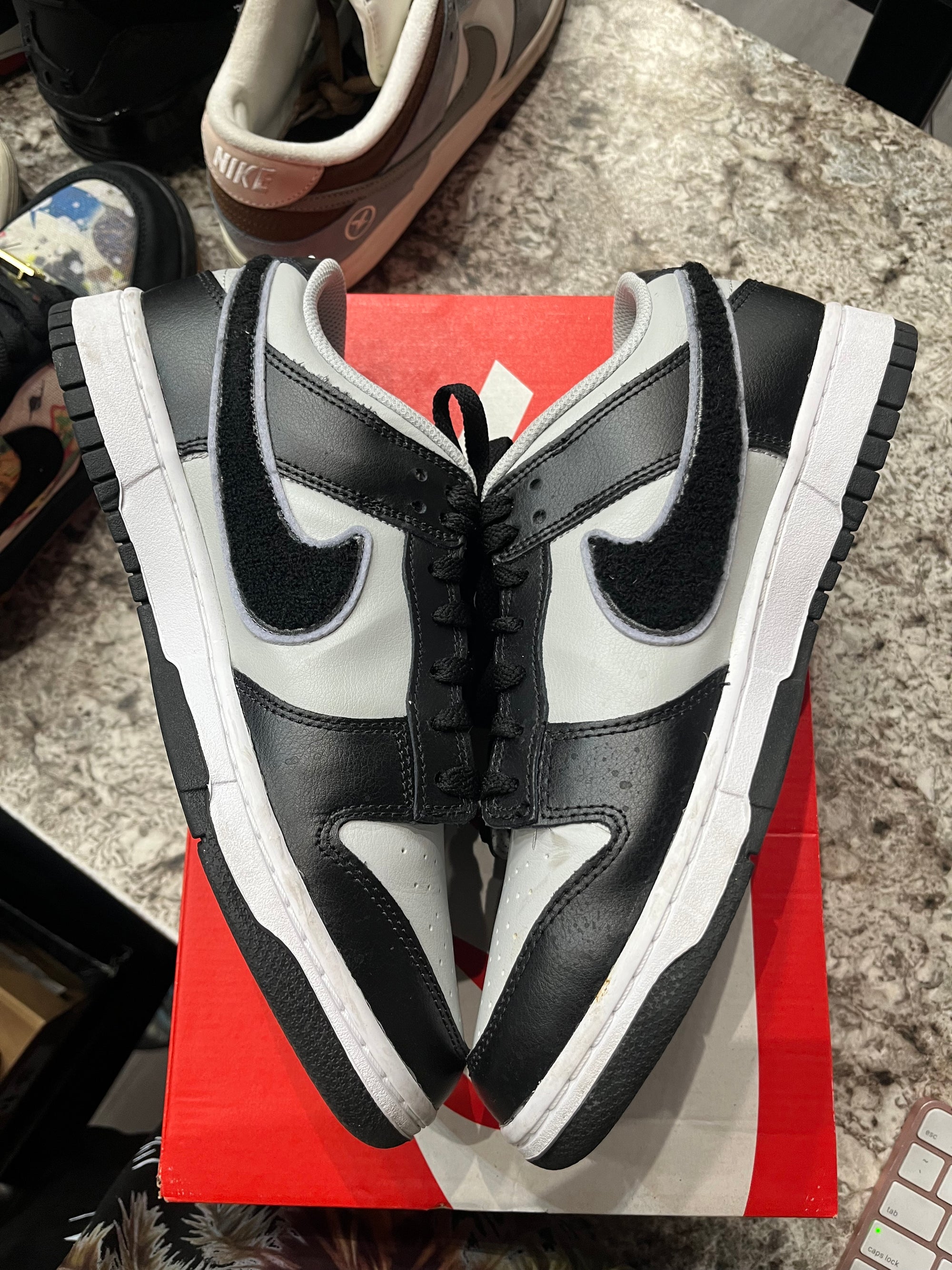 Nike Dunk Low Chenille Swoosh Black Grey