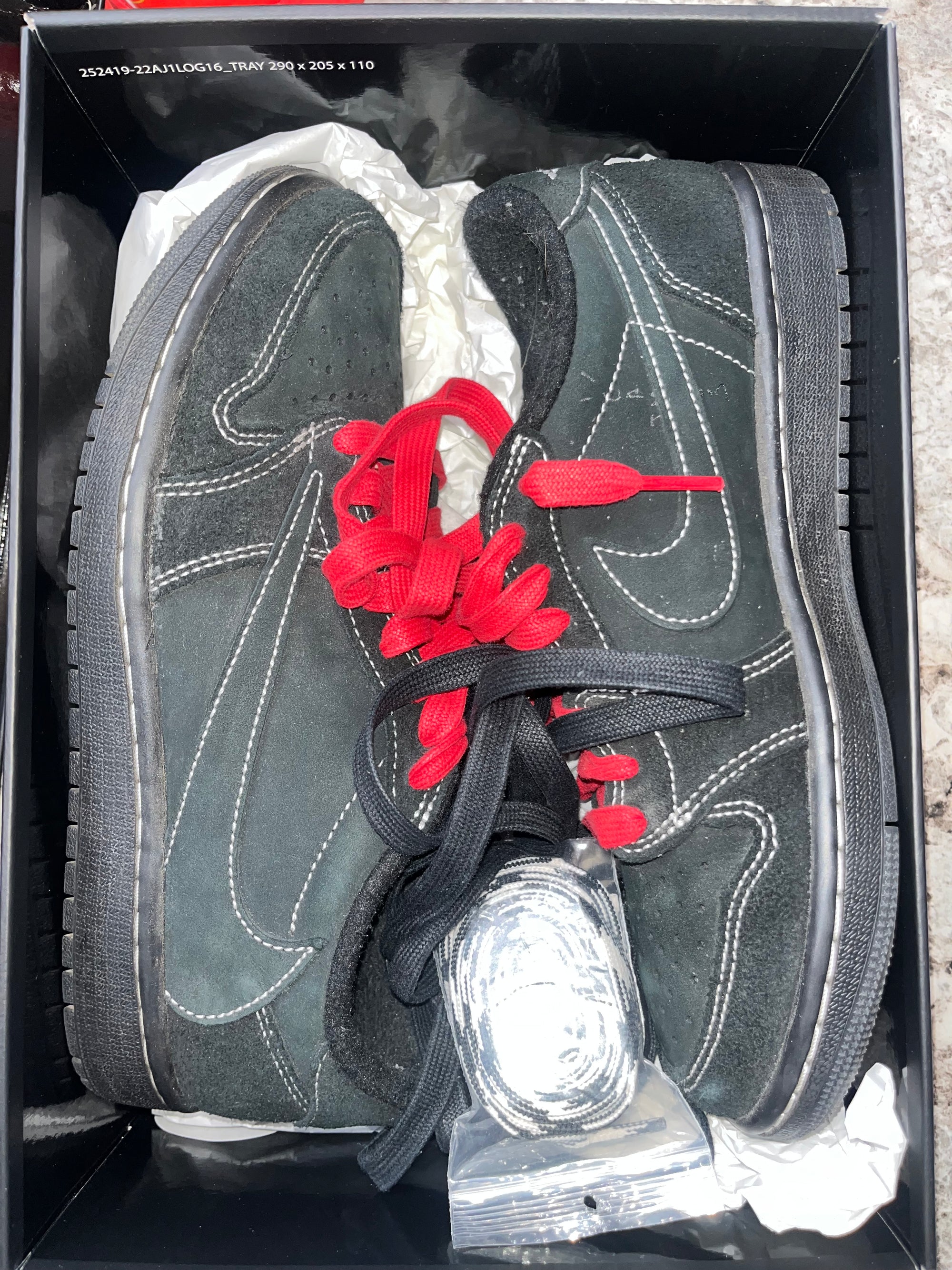 Jordan 1 Retro Low OG SP Travis Scott Black Phantom (MISSING SLEEVE)
