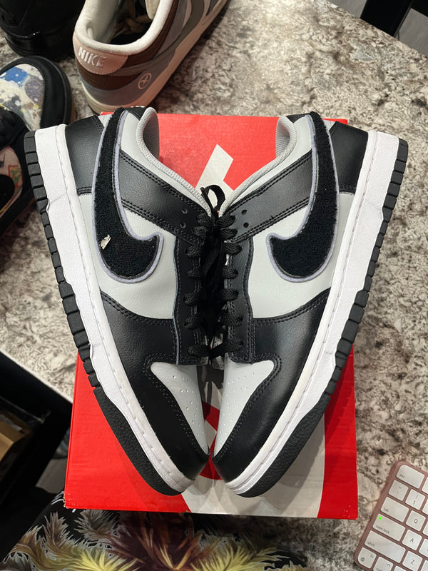 Nike Dunk Low Chenille Swoosh Black Grey