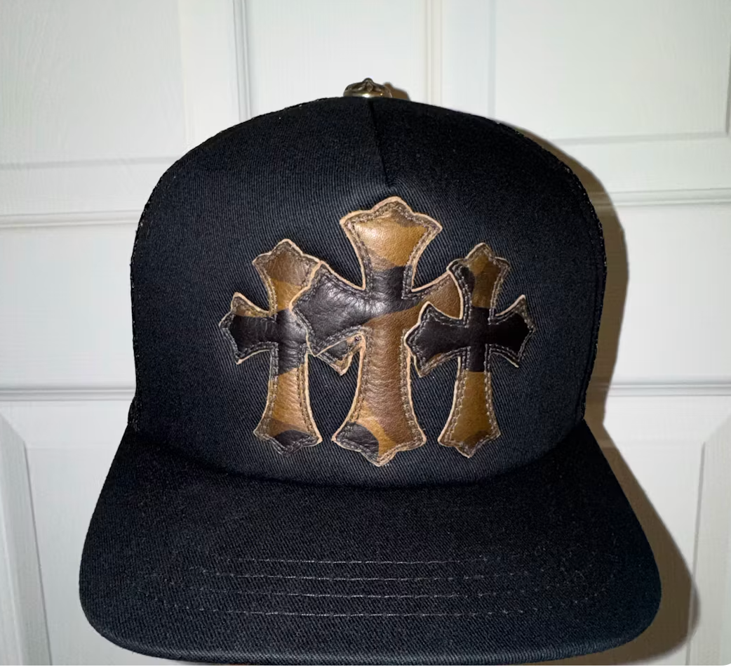 Chrome Hearts Triple Cross Cemetery Trucker Hat/Camo