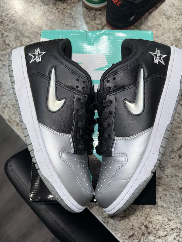 Nike SB Dunk Low Supreme Jewel Swoosh Silver