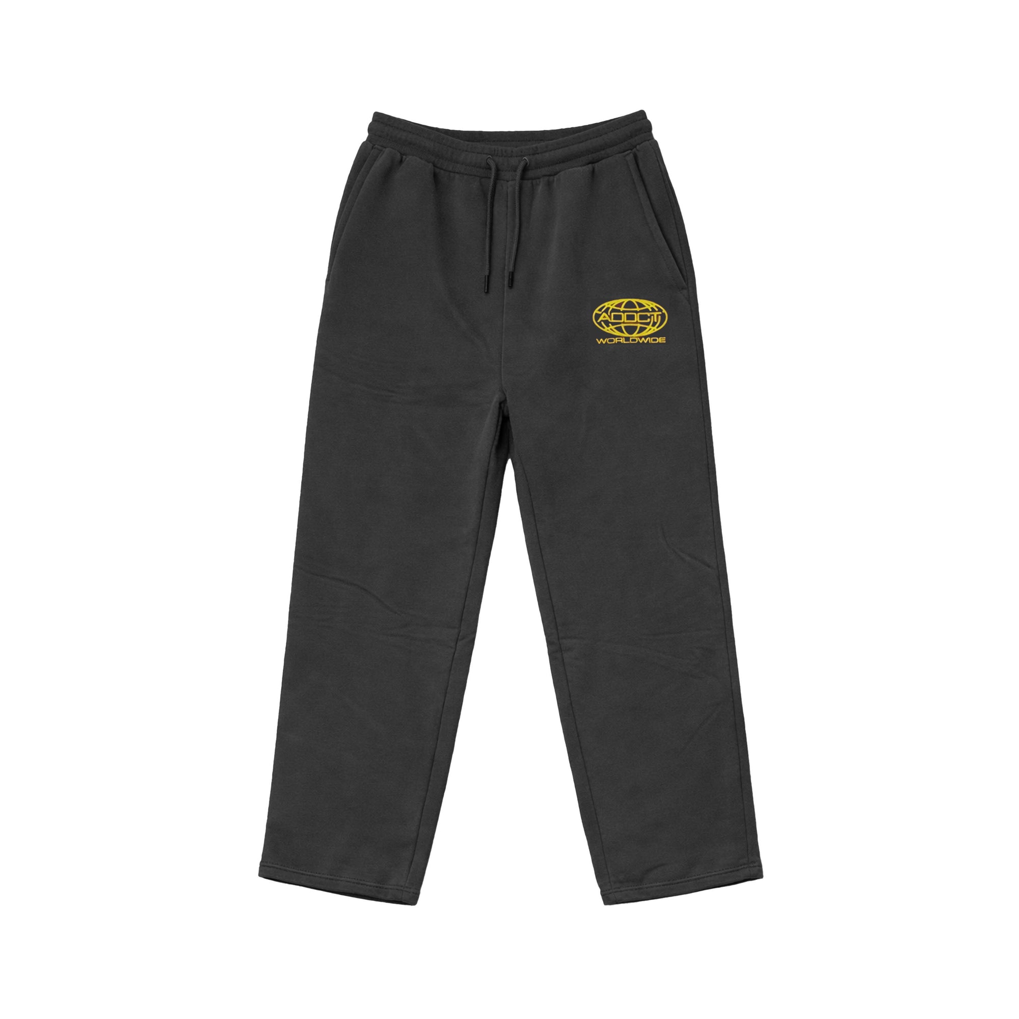 ADDCT WORLDWIDE ACID WASHED BLACKSWEATPANTS