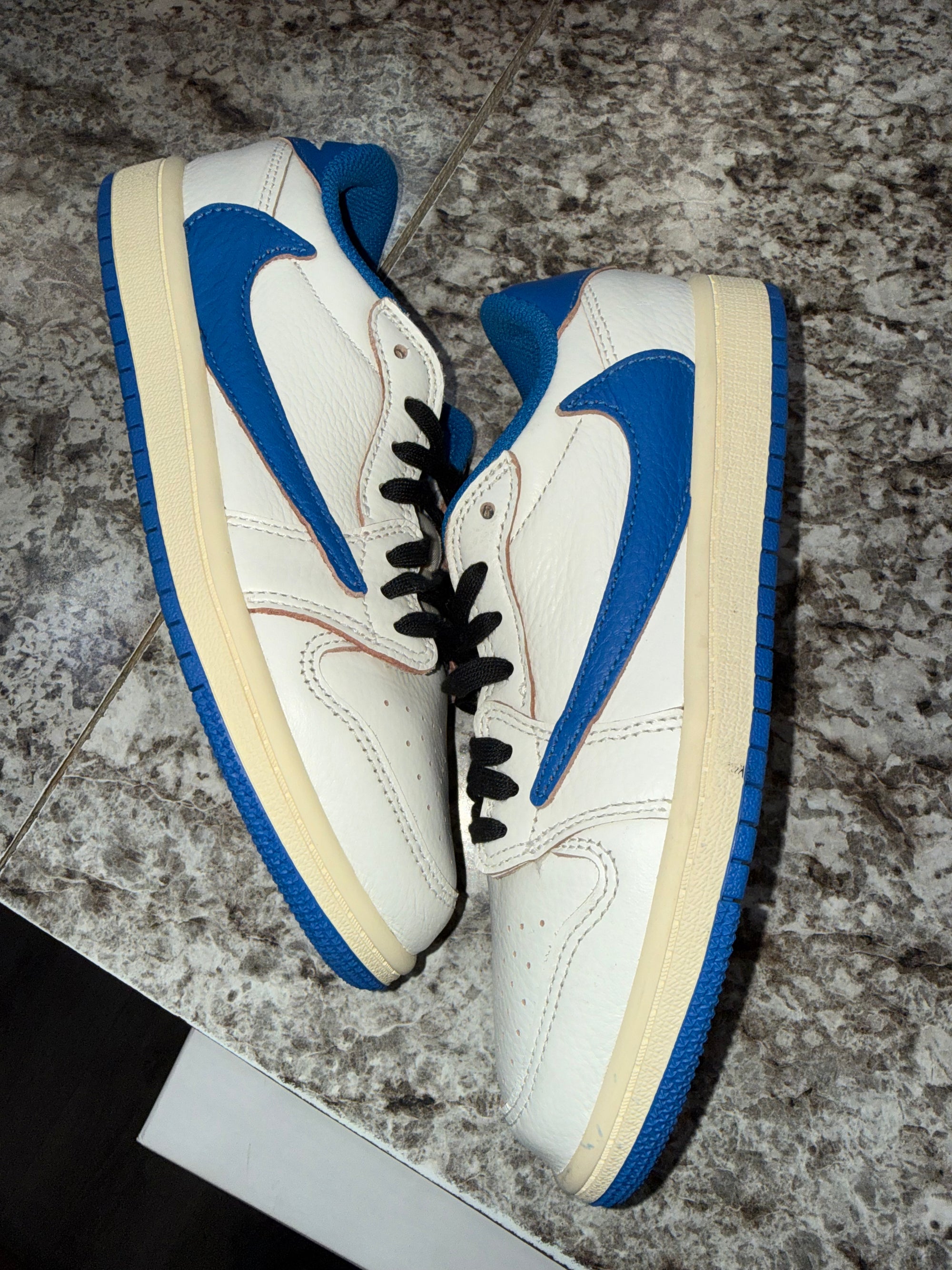 Jordan 1 Retro Low OG SP Fragment x Travis Scott Sail Military Blue (PS)