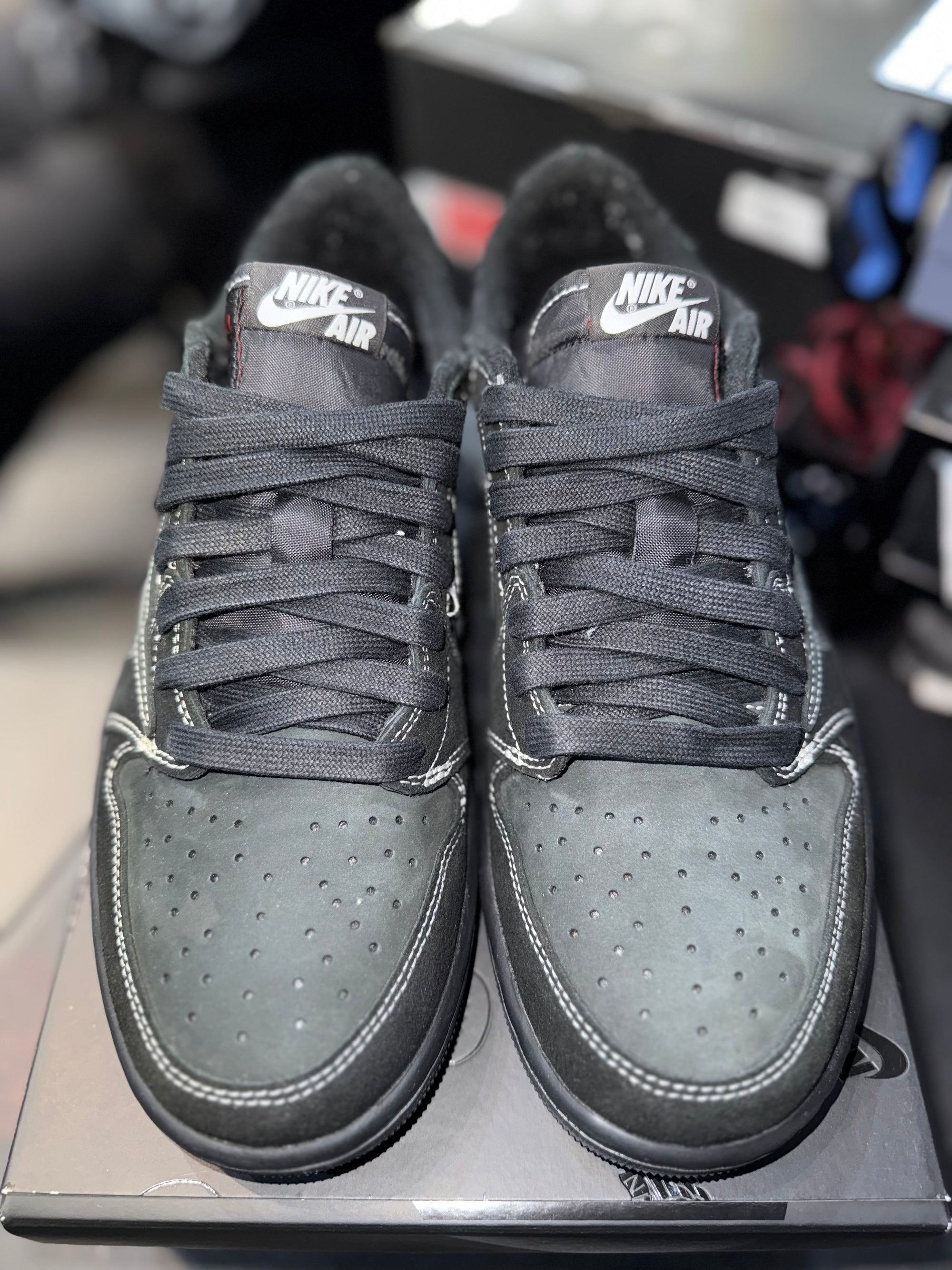 Jordan 1 Retro Low OG SP Travis Scott Black Phantom (MISSING RED LACE)