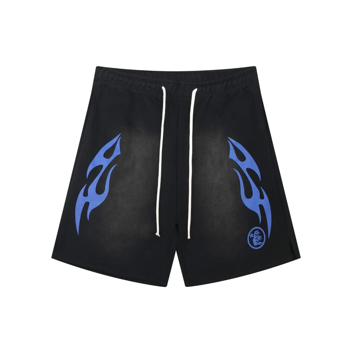 Hellstar Flame Shorts Black/Blue