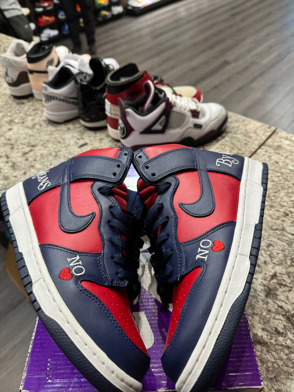 Nike SB Dunk High Supreme By Any Means Navy (Damaged Box)