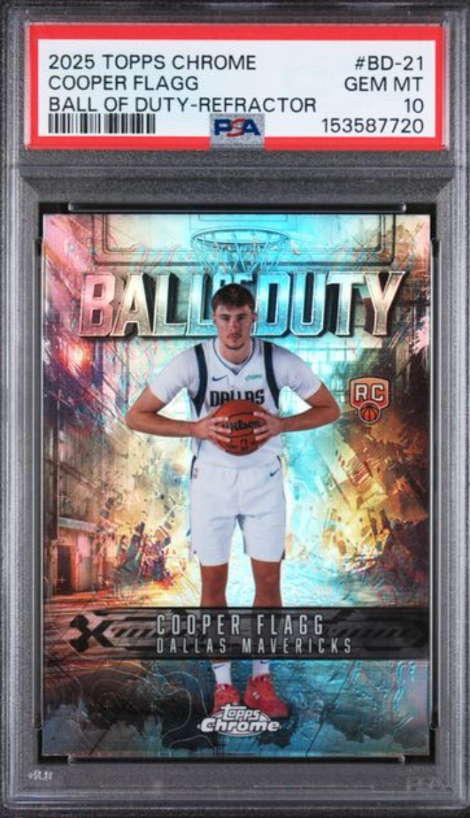 2025 TOPPS CHROME BALL OF DUTY #BD-21 COOPER FLAGG BALL OF DUTY-REFRACTOR PSA 10