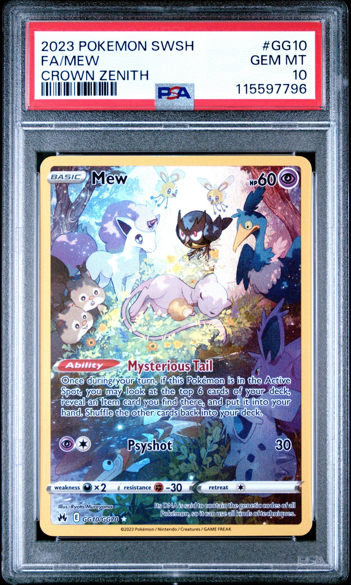 2023 Pokemon Sword & Shield Crown Zenith FA/Mew #GG10 PSA 10