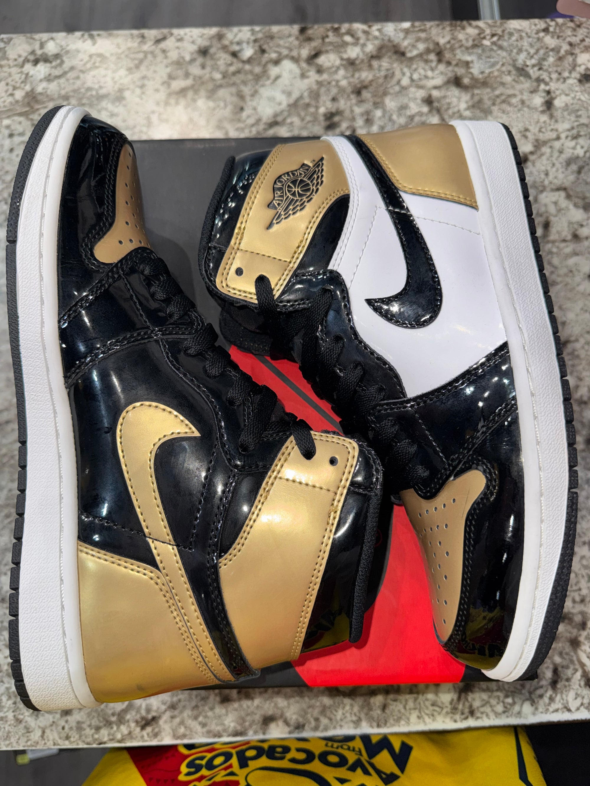 Jordan 1 Retro High NRG Patent Gold Toe