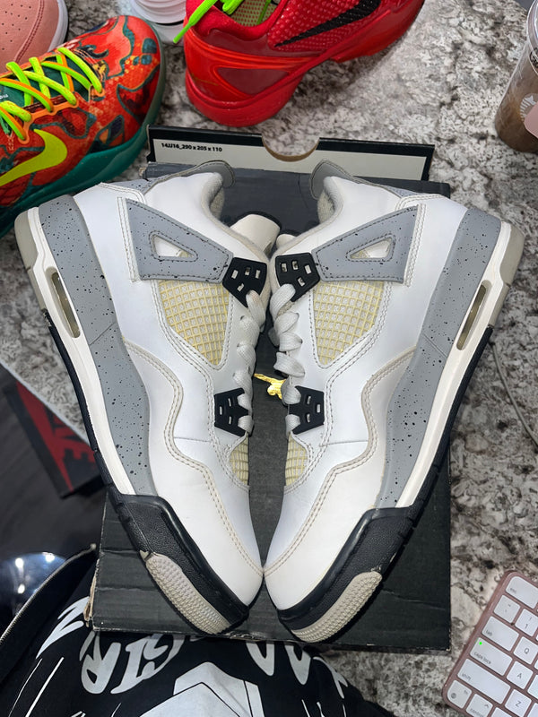 Jordan 4 Retro White Cement (2016) (GS) (YELLOWING)