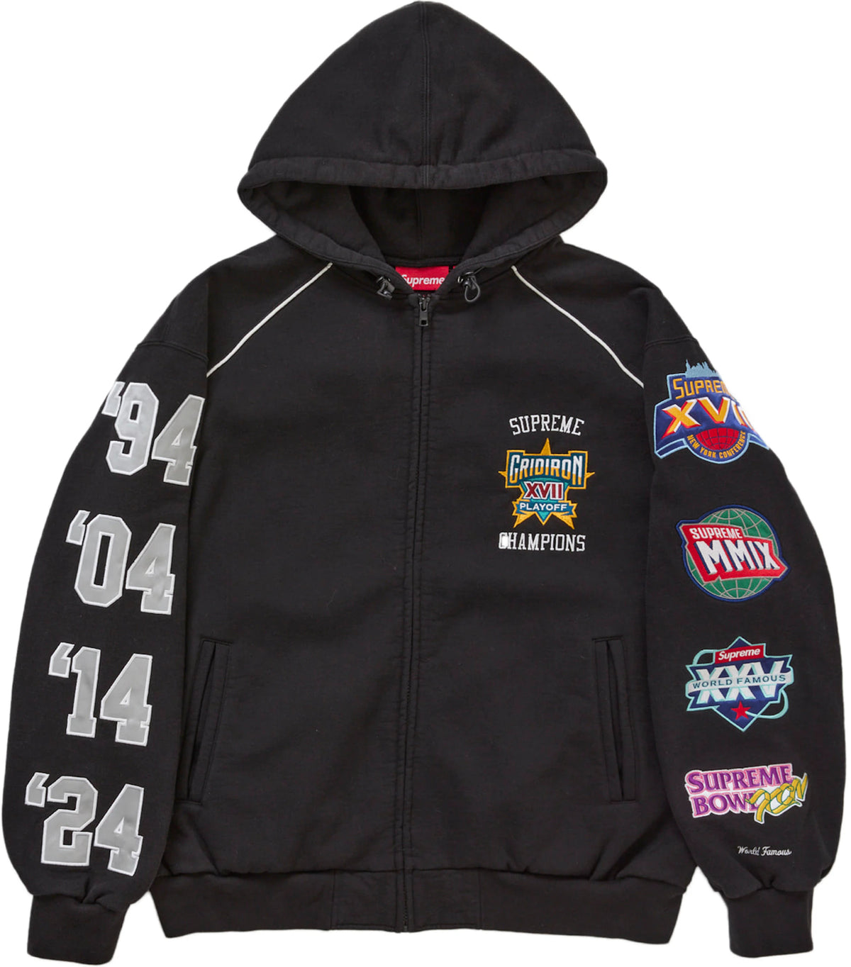 Supreme Playoffs Zip Up Hooded Sweatshirt Black