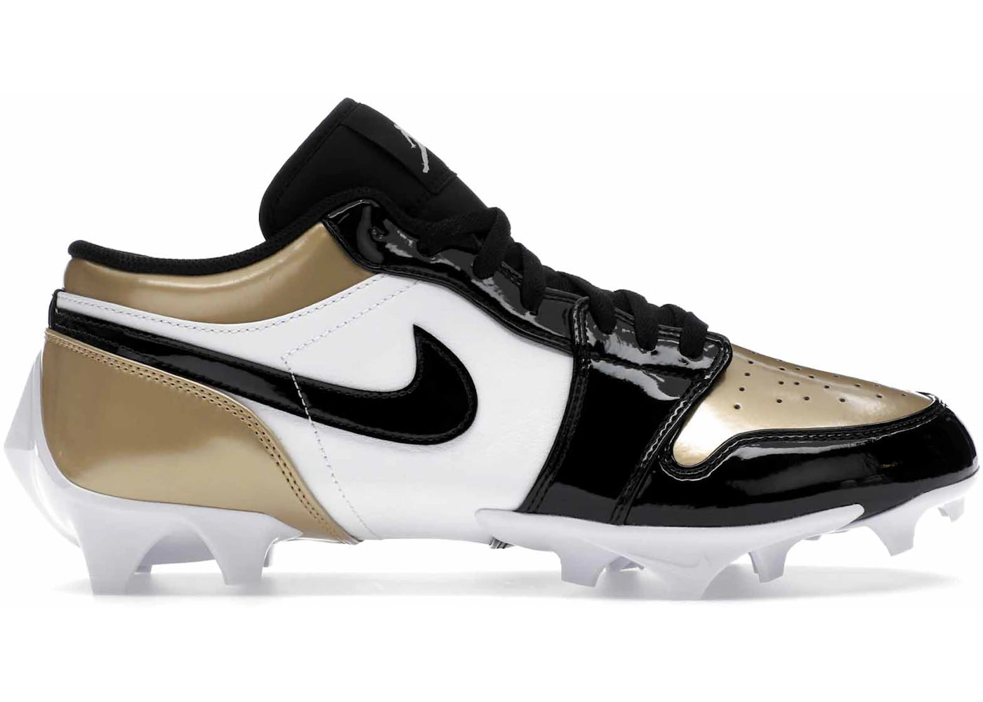 Jordan 1 Low TD Cleat Patent Gold Toe (DAMAGED BOX)