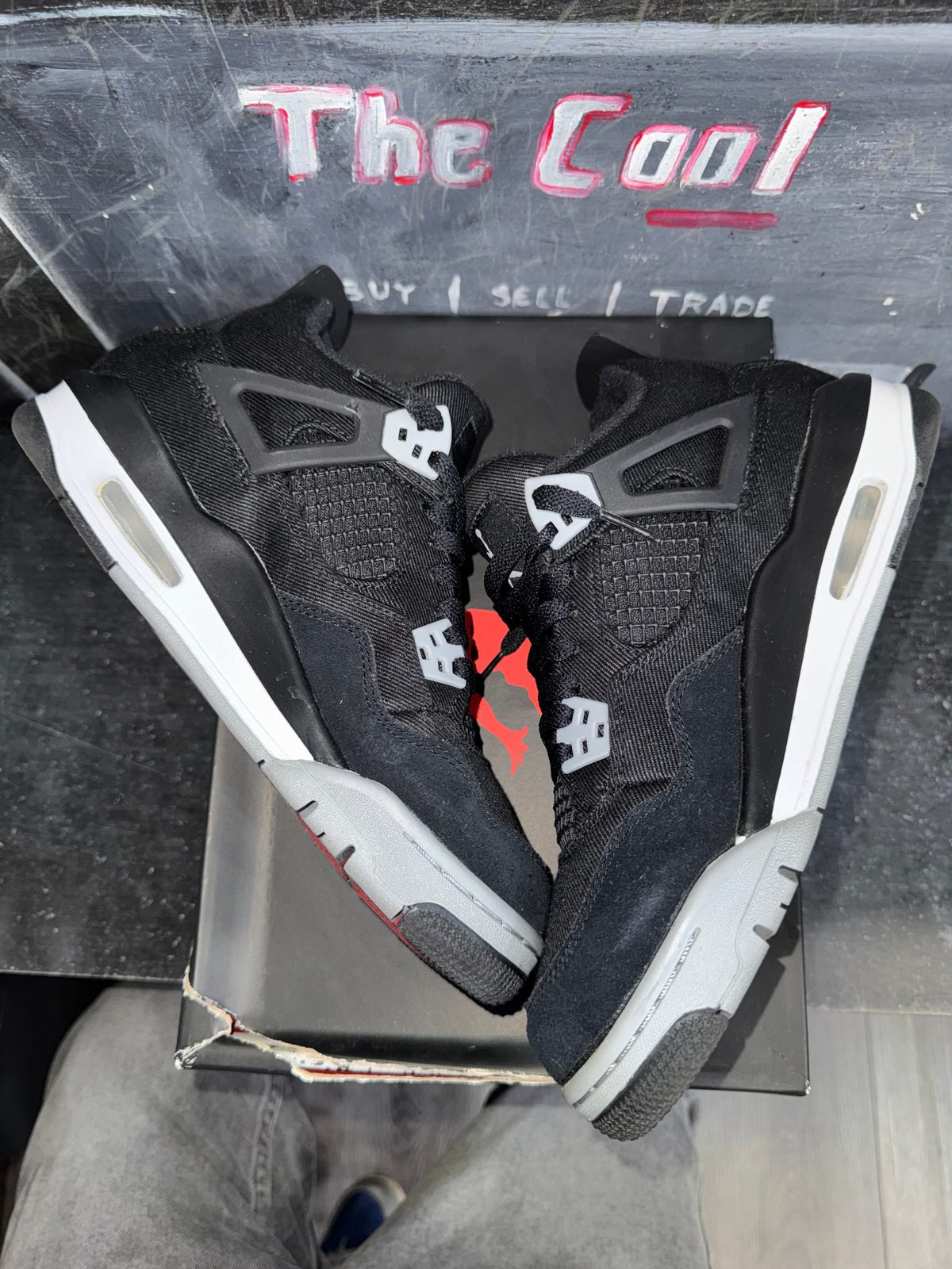 Jordan 4 Retro Black Canvas (GS)