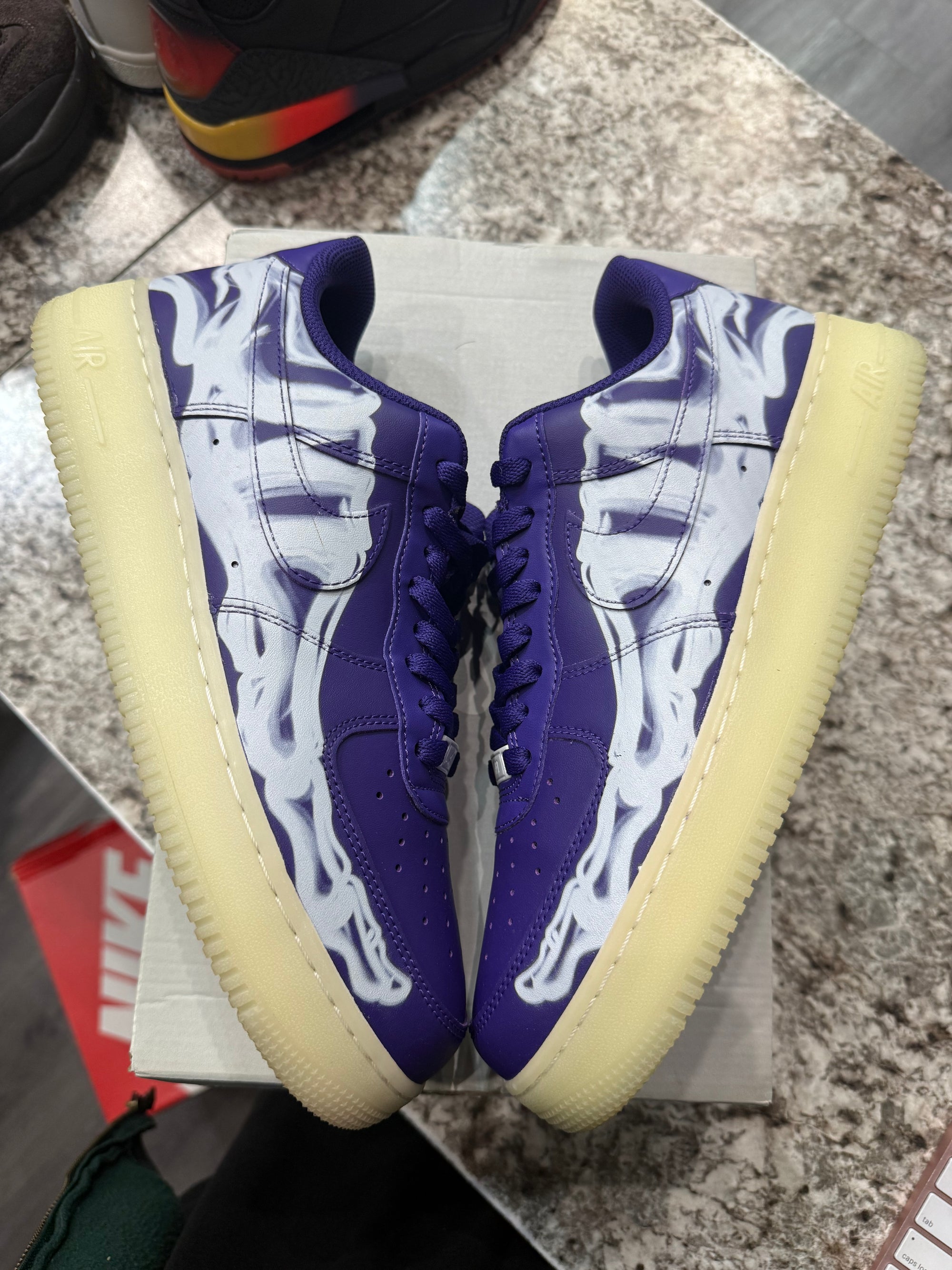 Nike Air Force 1 Low '07 QS Purple Skeleton Halloween (2021) (REPLACEMENT BOX)
