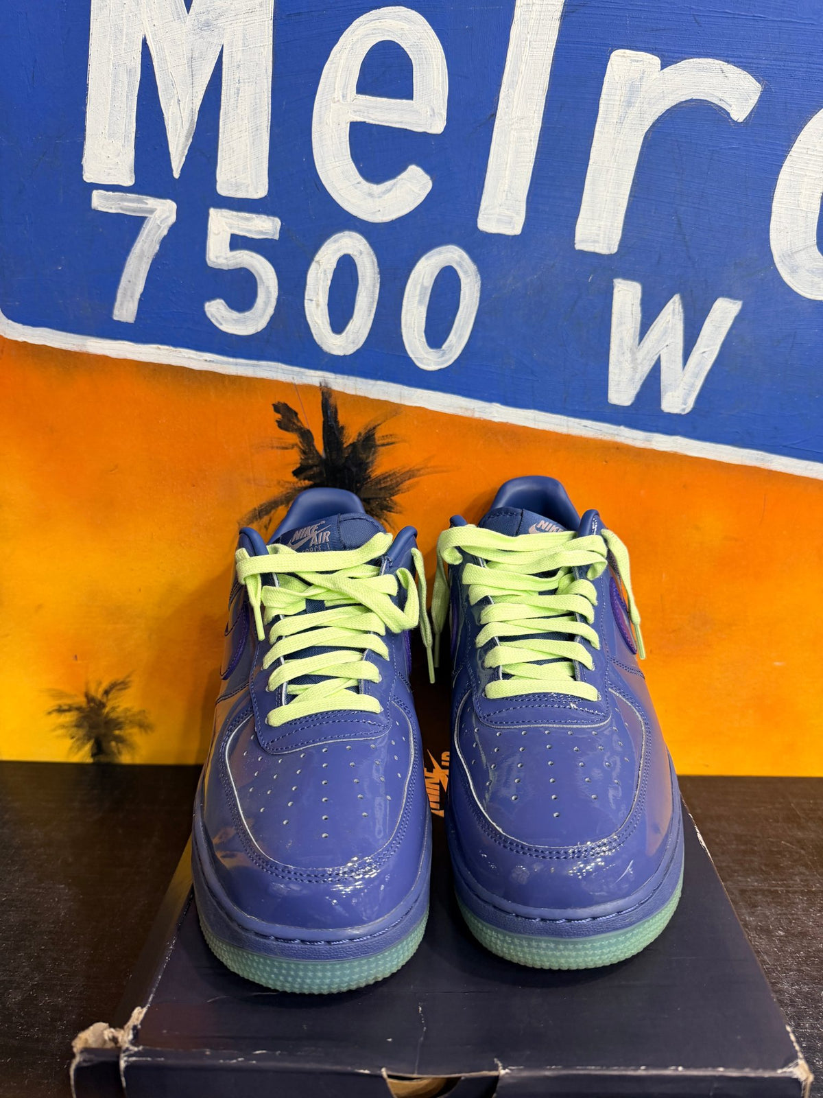 Nike Air Force 1 Low Patent Leather Mystic Navy Grape Ice
