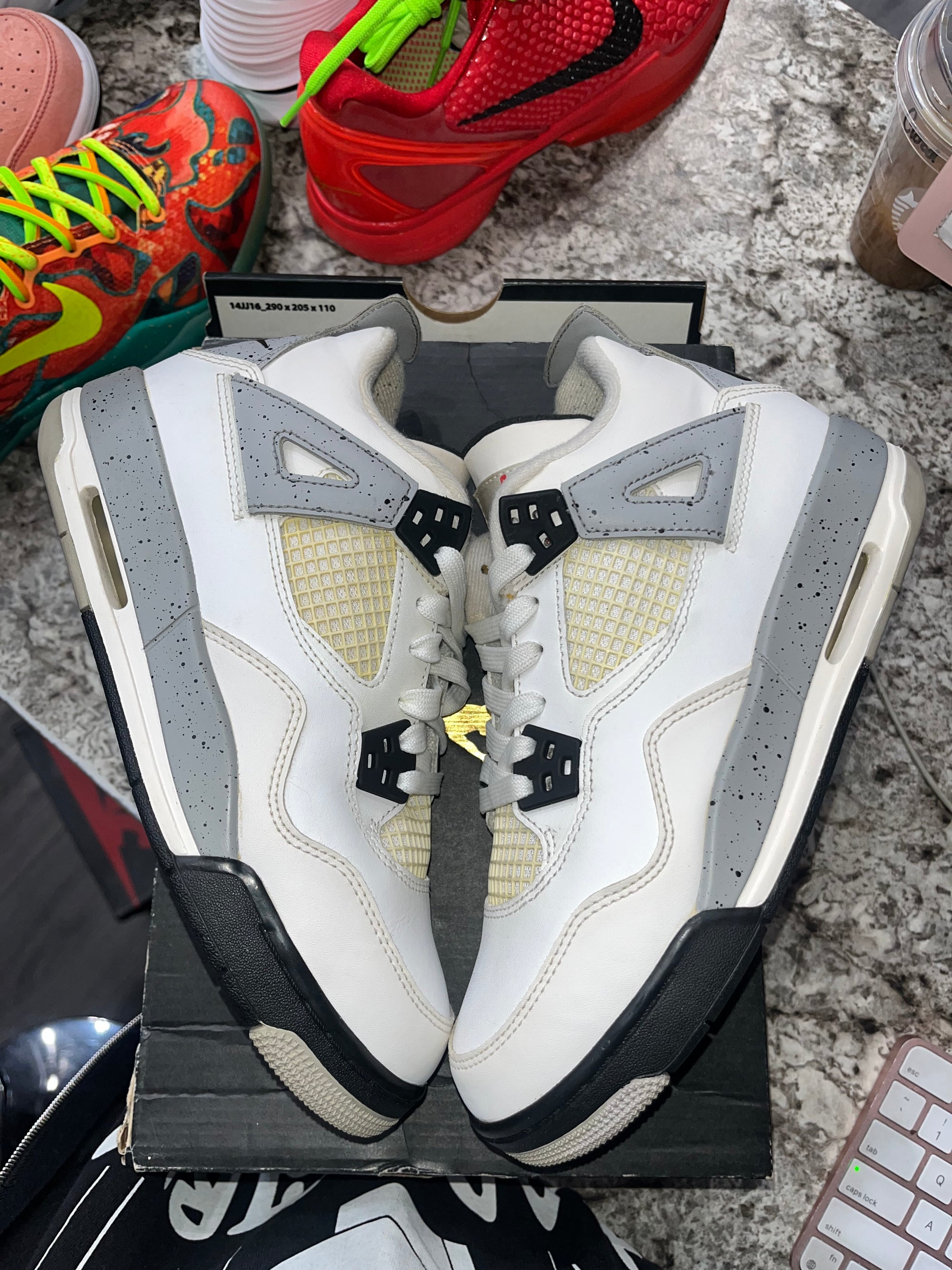 Jordan 4 Retro White Cement (2016) (GS) (YELLOWING)