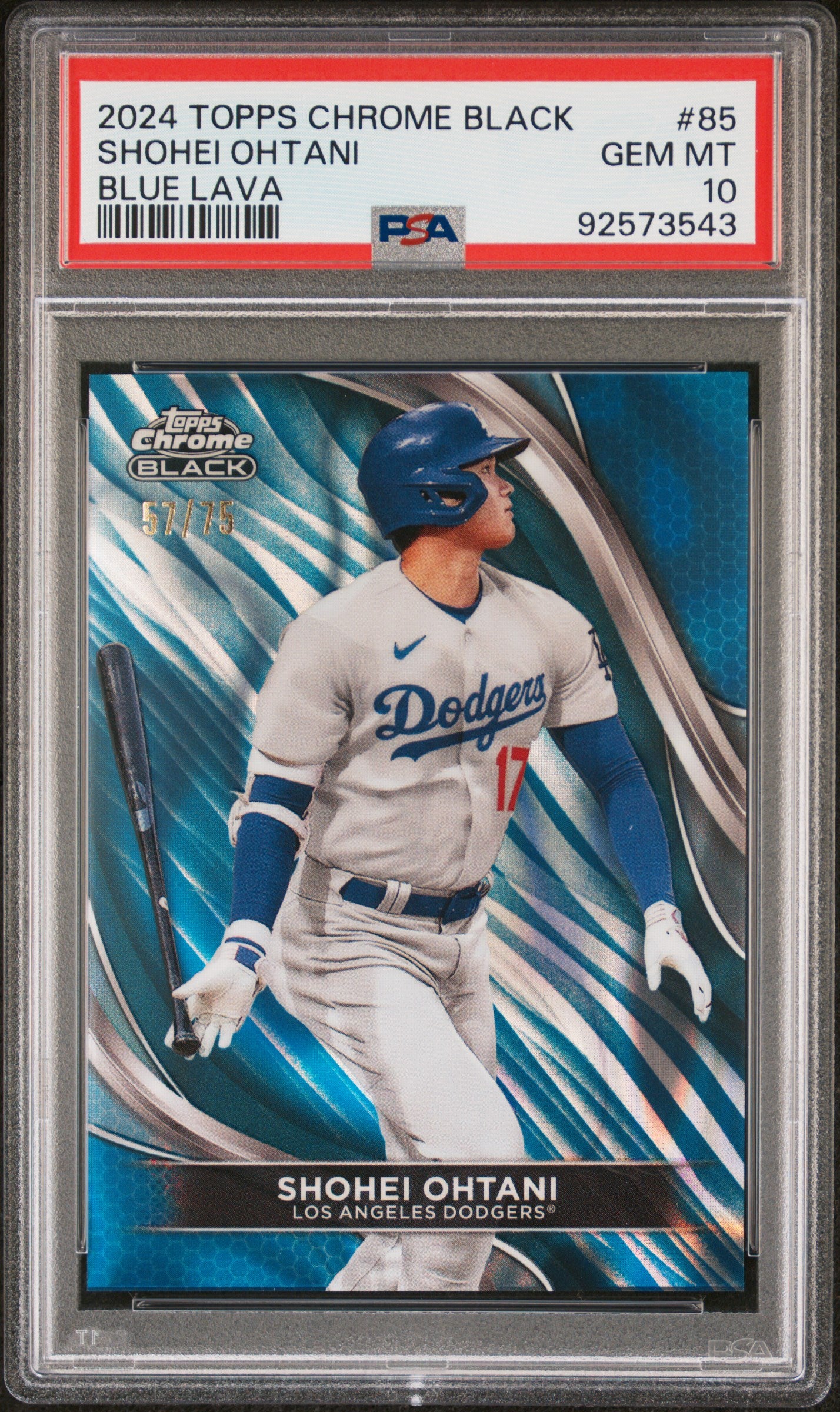 2024 Topps Chrome Black, Blue Lava #85 PSA 10