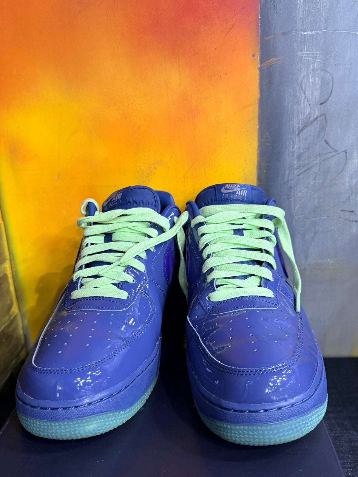 Nike Air Force 1 Low Patent Leather Mystic Navy Grape Ice