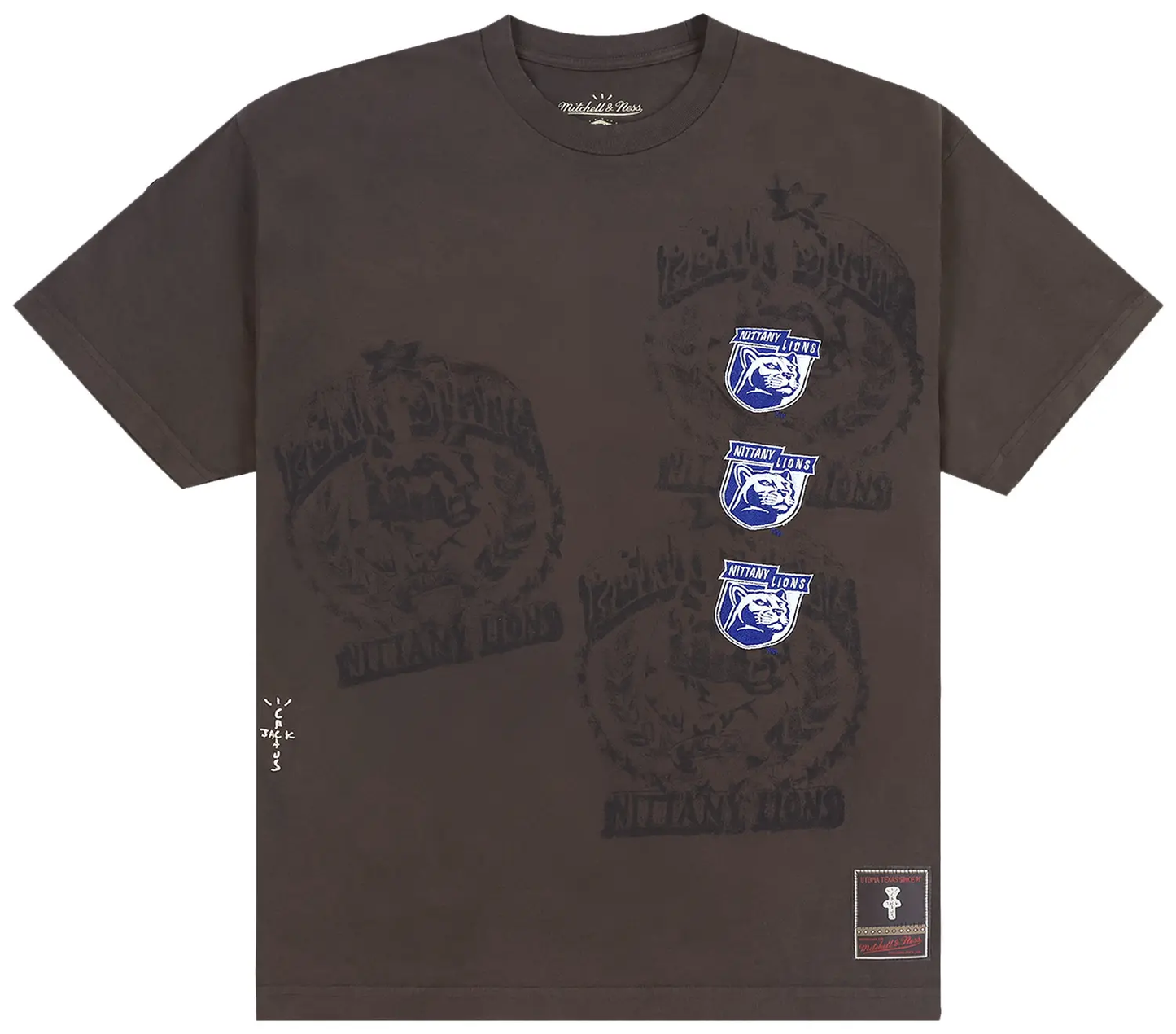 Travis Scott" Uni of Penn State Seal Brown" Tee