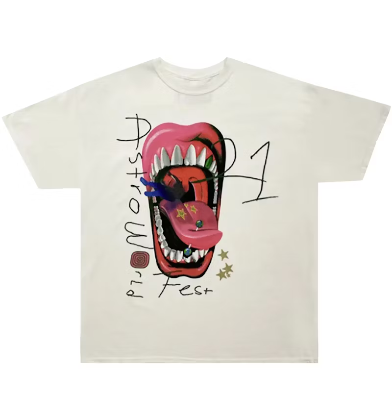 Travis Scott "Mouth" White Tee